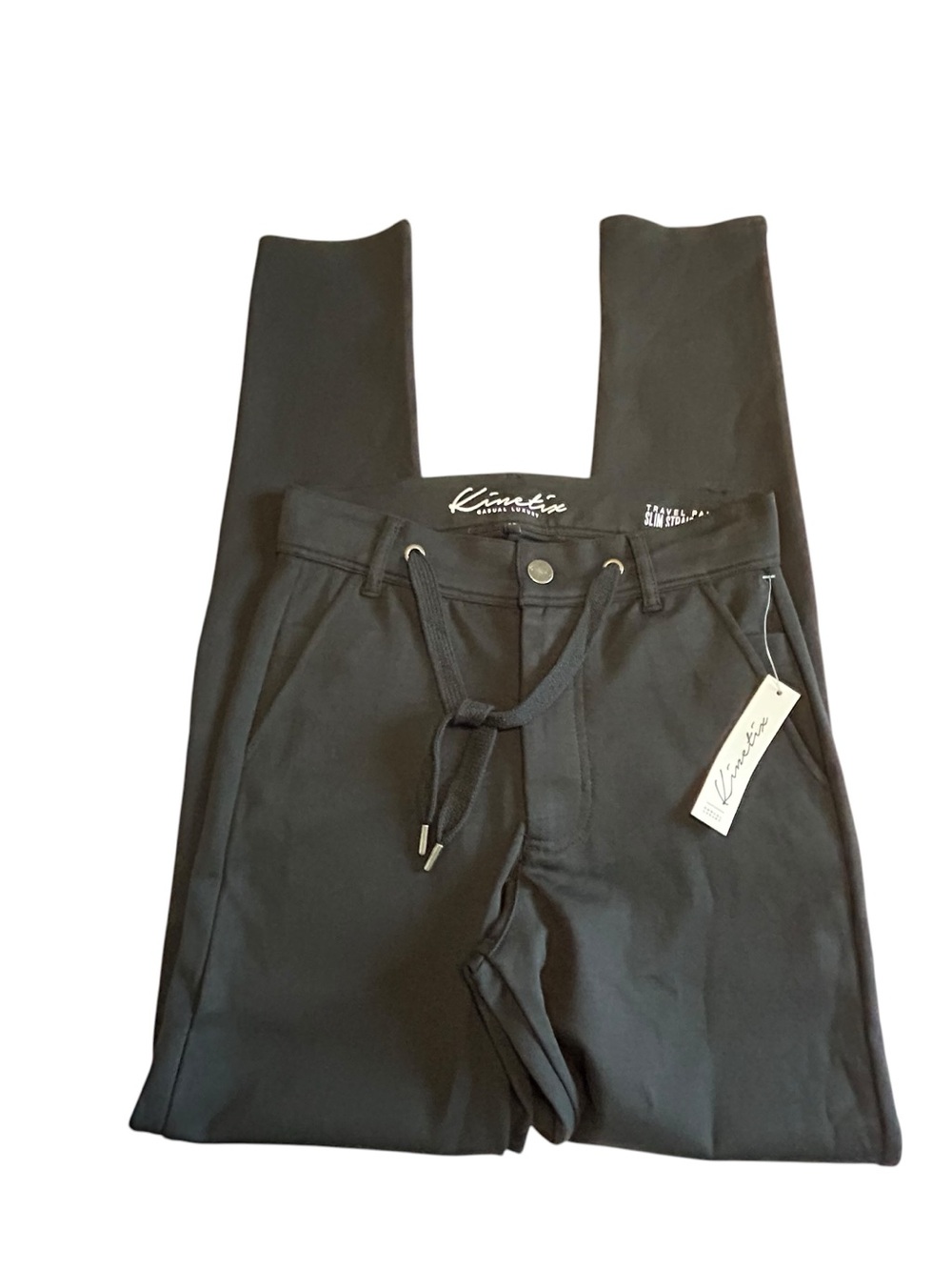 Kinetix Black Men’s Jogger-Style Sweatpants with Drawstring